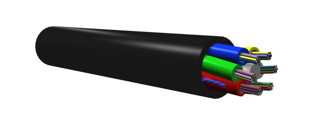 Câble fibre optique armé multitube en structure libre – Gaine PEHD